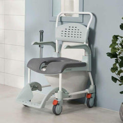 Etac Clean Mobile Shower Commode Open Front - Lagoon Green