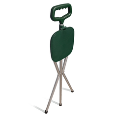 Redgum Tripod Cane With Seat (Green)