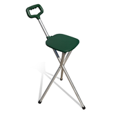 Redgum Tripod Cane With Seat (Green)