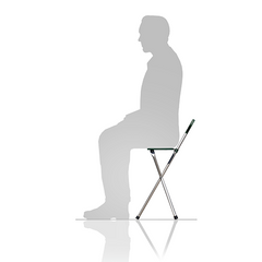 Redgum Tripod Cane With Seat (Green)