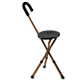 Redgum Tripod Cane With Seat (Brown)