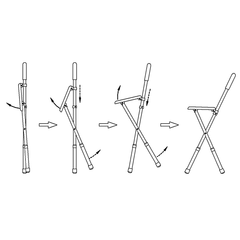 Redgum Tripod Cane With Seat (Brown)