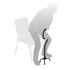 Redgum Crooked Quad Cane With Hand Strap