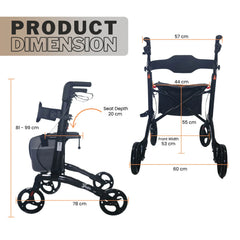 Yoga Ultralight Carbon Fibre Walker (Rollator)