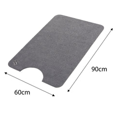 Conni Large Toilet Floor Mat - Grey