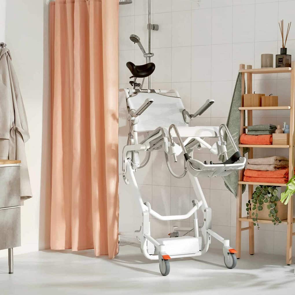 Etac Alto Electronic Mobile Shower Commode with Pan Holder