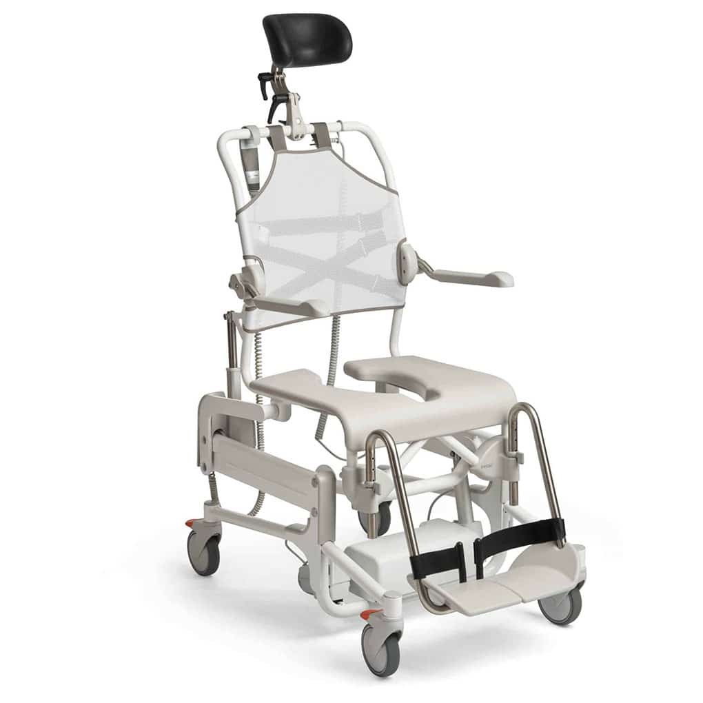 Etac Alto Electronic Mobile Shower Commode with Pan Holder