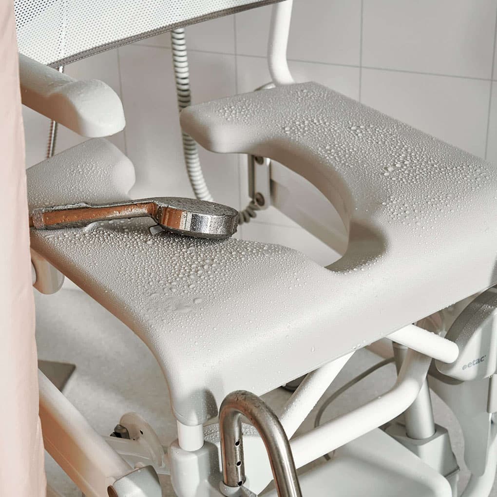 Etac Alto Electronic Mobile Shower Commode with Pan Holder
