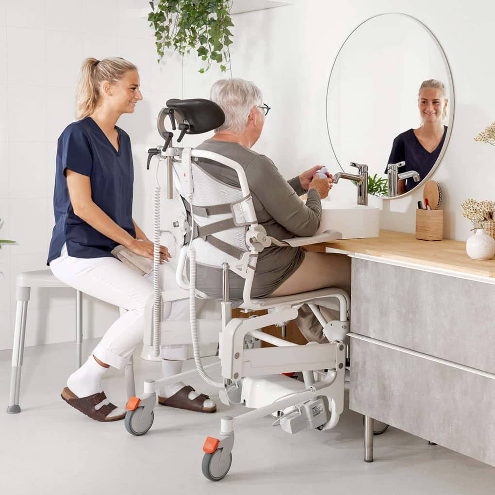 Etac Alto Electronic Mobile Shower Commode with Pan Holder