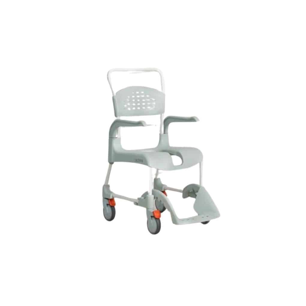 Etac Clean Mobile Shower Commode Open Front - Lagoon Green