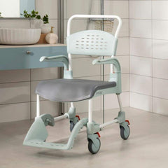 Etac Clean Mobile Shower Commode Open Front - Lagoon Green