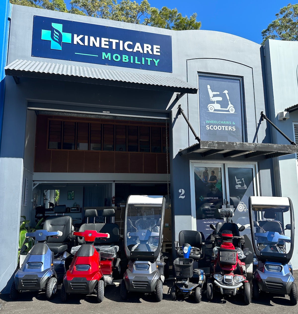 Kineticare showroom with mobility scooters