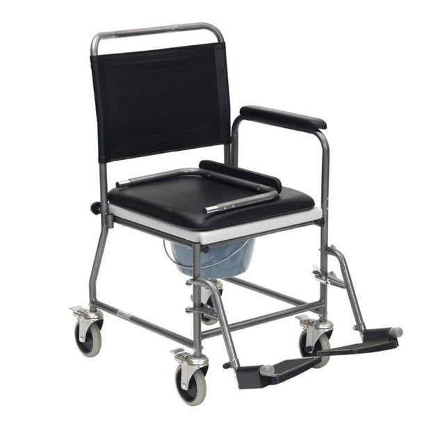 Drive DeVilbiss Glideabout Commode with removable armrests