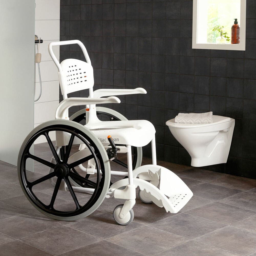 Etac Clean 55cm Self Propelled Mobile Shower Commode - Lagoon Green