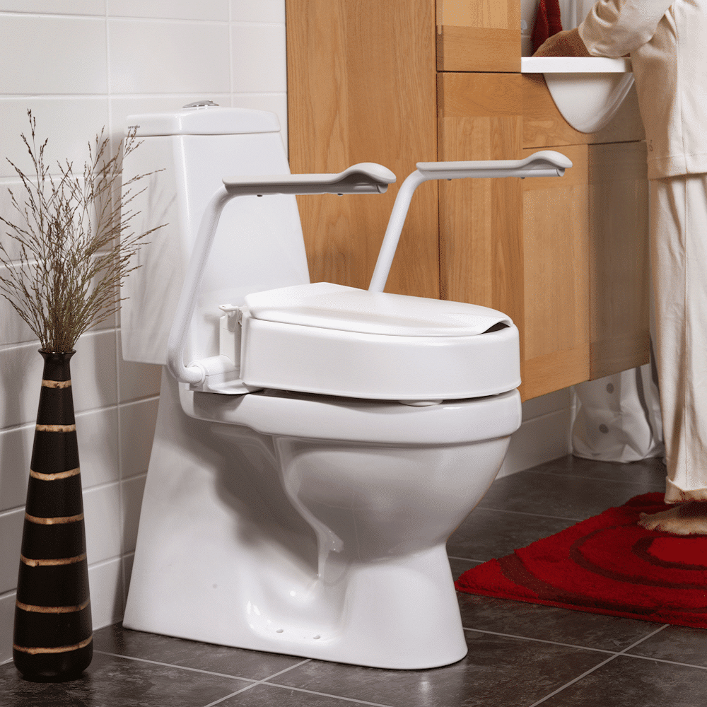 Etac Hi-Loo Toilet Seat Raiser Fixed with Arm Supports